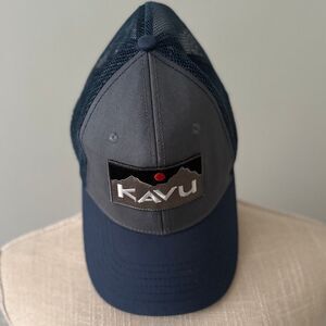 KAVU Above Standard Trucker Hat Gray Blue OS Outdoors Hiking Nature